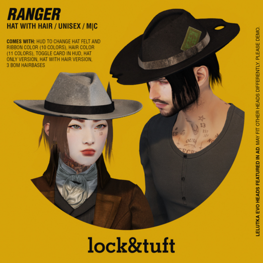 lock&tuft - ranger hat and hair