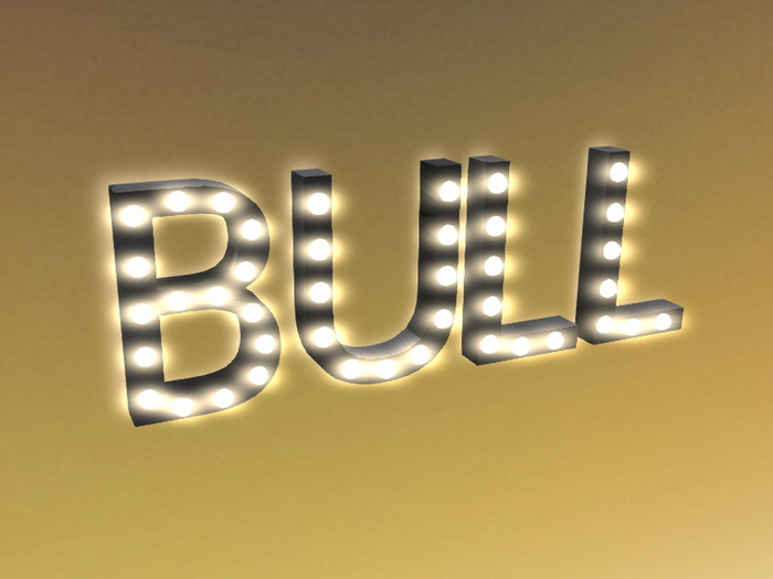 [Px] "BULL" Illuminated Light Bulbs Sign