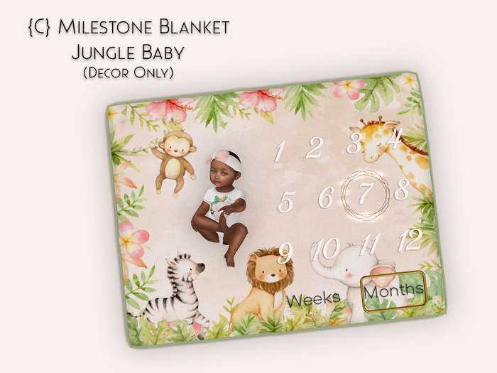 {C} Milestone Blanket - Jungle Baby