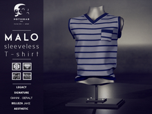 not so bad . mesh . MALO sleeveless T-shirt . blue striped