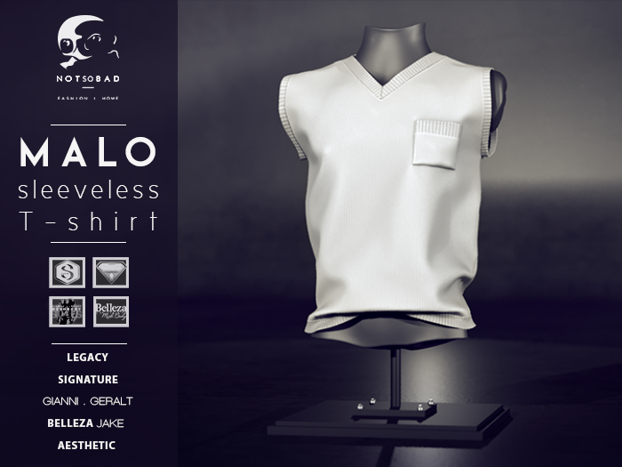 not so bad . mesh . MALO sleeveless T-shirt . snow 