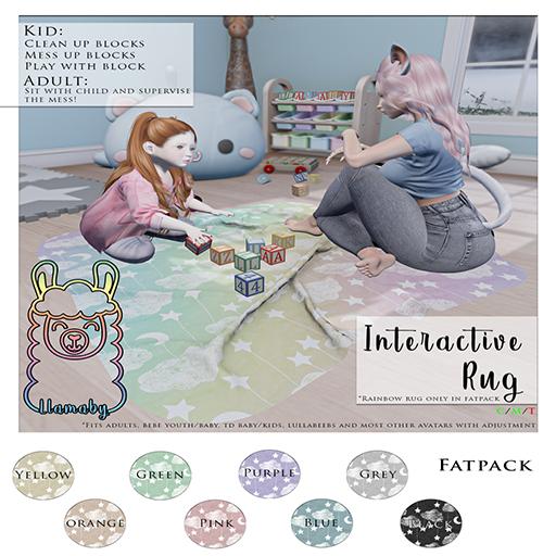 [Llamaby] Interactive Play Rug Black