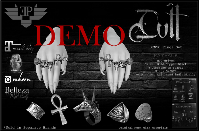 D*E*M*O  L'Emporio&PL::*Cult*::- Rings Set -eBODY REBORN-