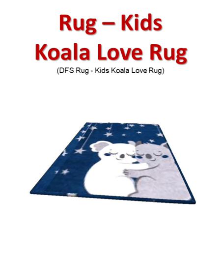 DFS Rug - Kids Koala Love Rug (DFS Texture Only)