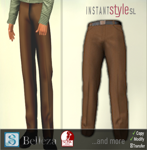InSty Mens- Brown- Classic Pant