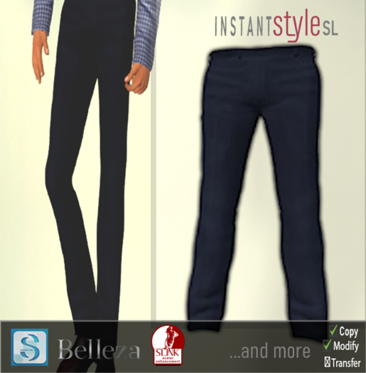 InSty Mens- Navy- Chino Pants