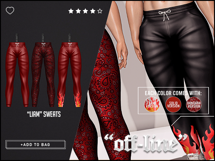 "Off-Line" x "Liam" Sweats / Red