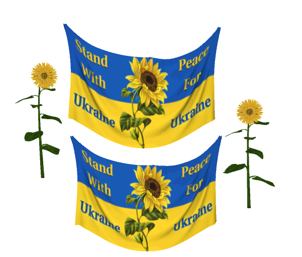 Ukraine Banner  - Two types: 1 Sided and 2 Sided also Sunflowers