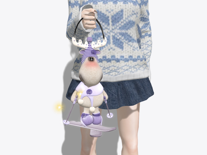 Cute Deer skiing bag purple * RARE