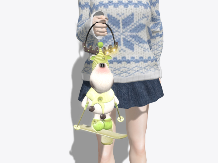 Cute Deer skiing bag Yellow green * RARE