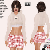 HOODIE TOP&SKIRT,CL&MESH BODY