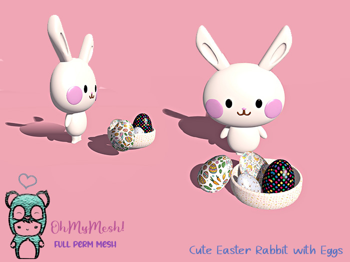 OhMyMesh! Cute Easter Rabbit with Eggs - Full Perm Mesh
