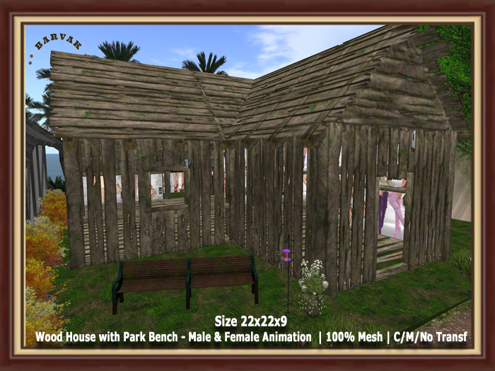 GreenTech Wood House with Park Bench