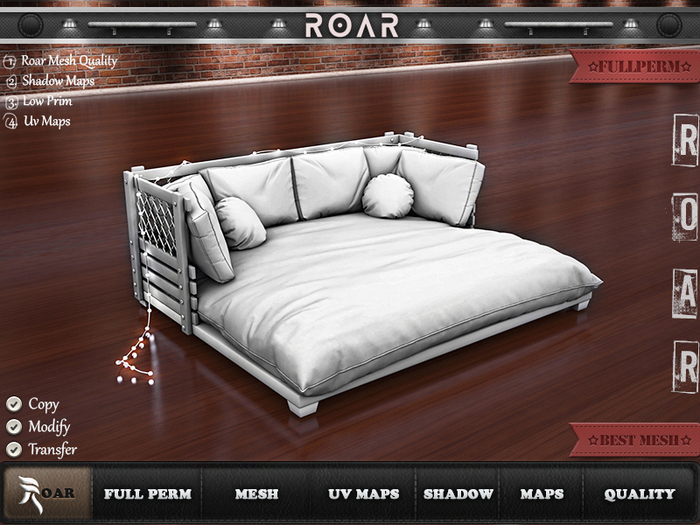 {::ROAR::} Full Perm Bed  ##2144