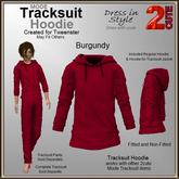 Mode Tracksuit Hoodie [2cute] Burgundy