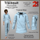 Mode Tracksuit Hoodie [2cute] Tropical Blue