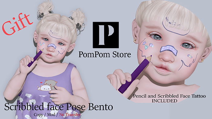 :: PomPom Store :: Gift scribbled face Pose Bento (TD - Baby)