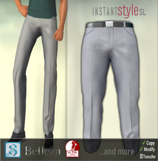 InSty Mens- Light Grey-Classic Pant