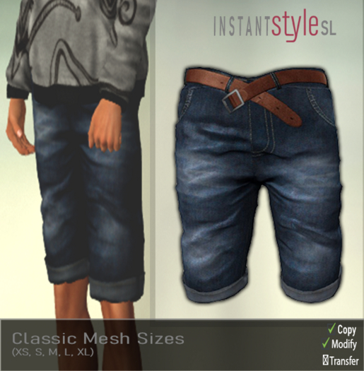 InSty Mens- Blue- Jean Shorts