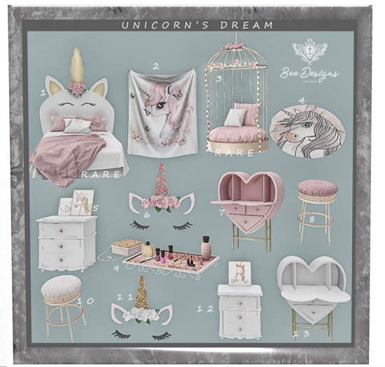 01 Bee Designs Unicorns Dream RARE