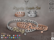 **RE** Royalty Couple Bracelets & Rings Set - Transferable