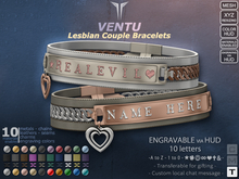 **RE** Ventu Lesbian Couple Bracelets - ENGRAVING - Transferable