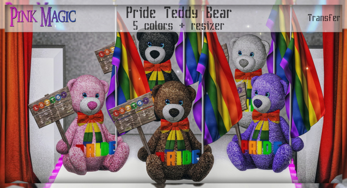 Pink Magic : Pride Teddy Bears 5 colors