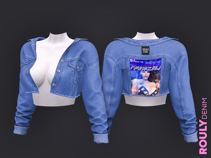 ROULY :: "HotNHeavy" Cropped Denim Jacket V.1 - 06 Vivid