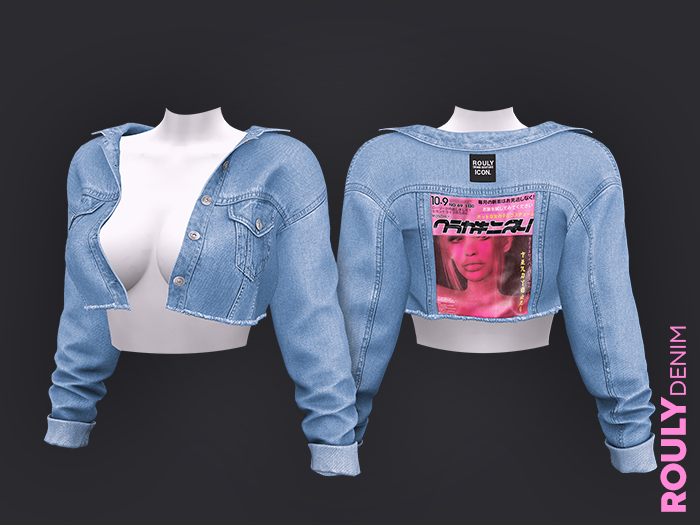 ROULY :: "HotNHeavy" Cropped Denim Jacket V.1 - 04 Friday Night