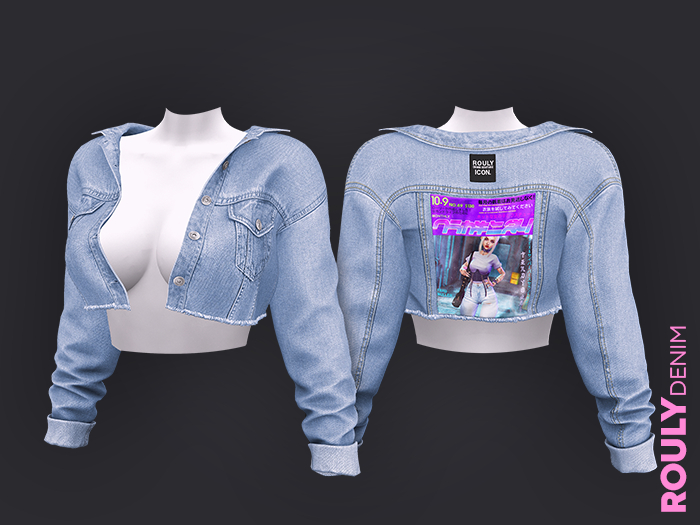 ROULY :: "HotNHeavy" Cropped Denim Jacket V.1 - 02 Manhattan