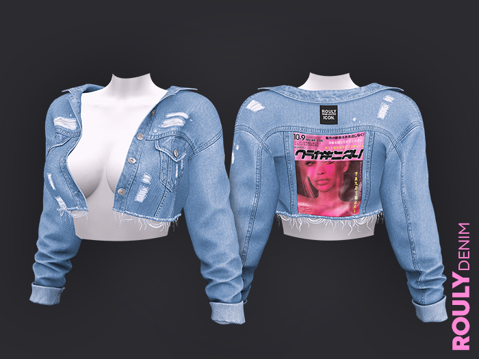 ROULY :: "HotNHeavy" Cropped Denim Jacket V.2 - 04 Friday Night