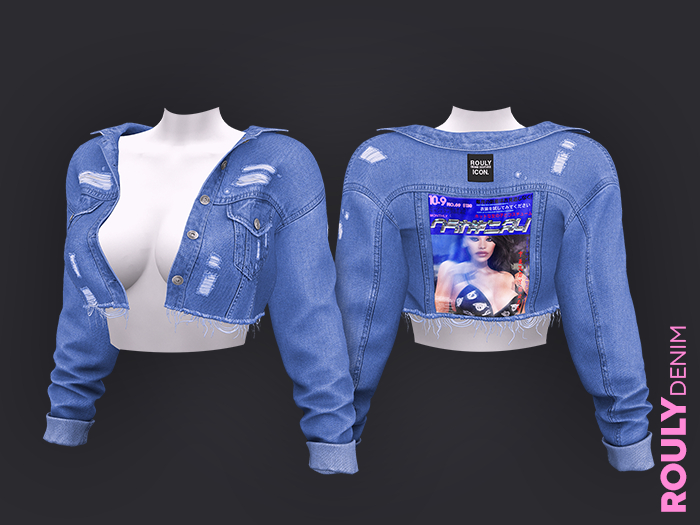 ROULY :: "HotNHeavy" Cropped Denim Jacket V.2 - 06 Vivid