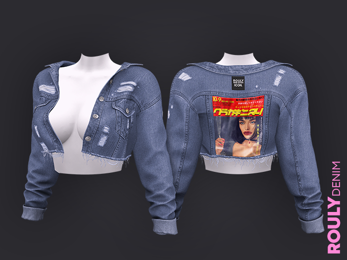 ROULY :: "HotNHeavy" Cropped Denim Jacket V.2 - 07 Pleasure J