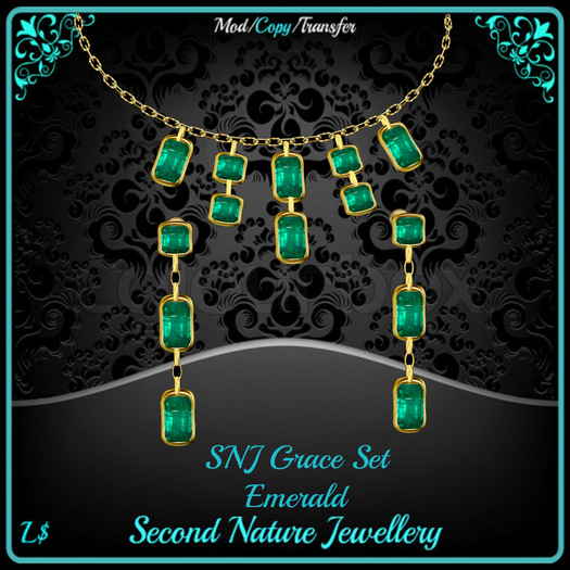 SNJ Grace Set Emerald ADD & CLICK!