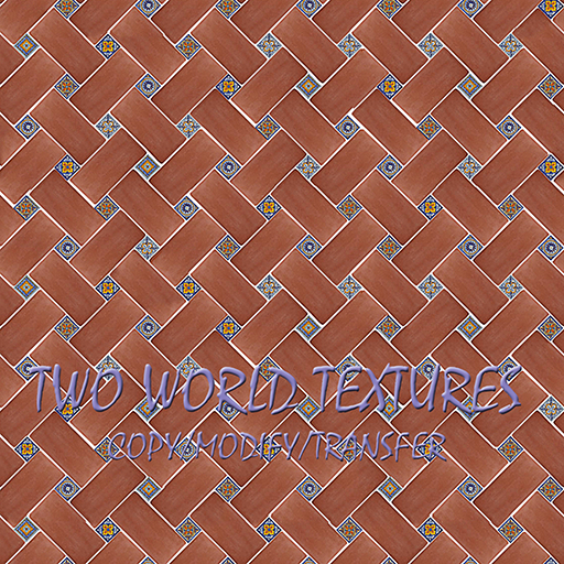 Tile Terracotta Basketweave Floral Insert Seamless Texture