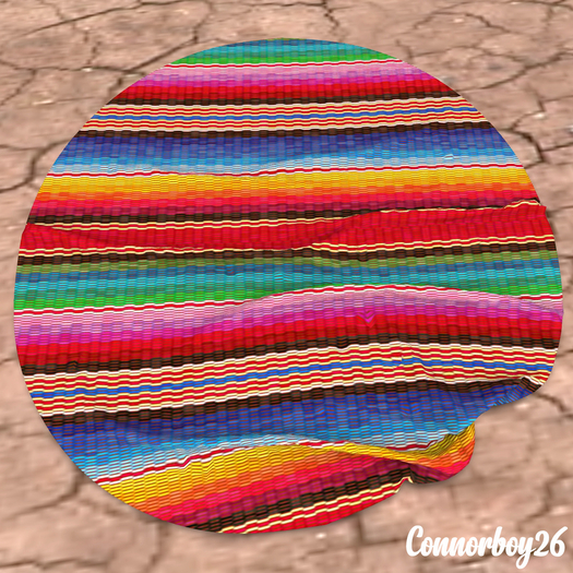 CB26 MEXICAN HACIENDA AZTEC RUG ROUND 4