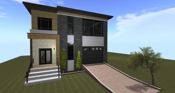 contemporary 2 story house