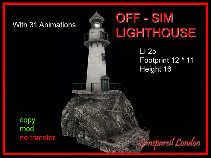 Lighthouse Off-SIM 25 LI, 31 Animations, Dark Rock - boxed