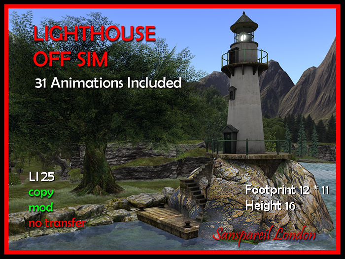Lighthouse Off-SIM 25LI, Brown Rock, 31  Animations boxed