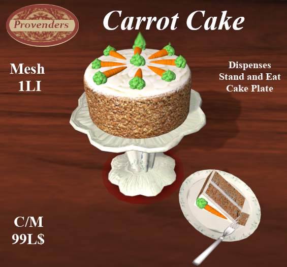 Carrot Cake, 1LI, Dispenses Cake Slice & Fork