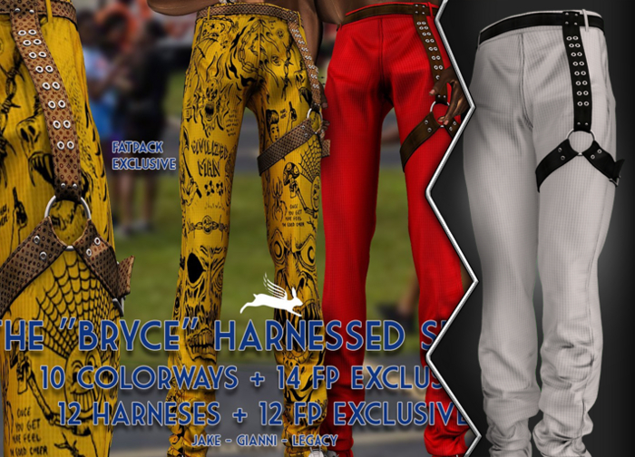 AxH - The "Bryce" White Harnessed Slacks