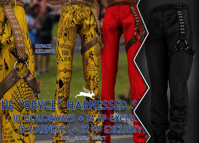 AxH - The "Bryce" Black Harnessed Slacks