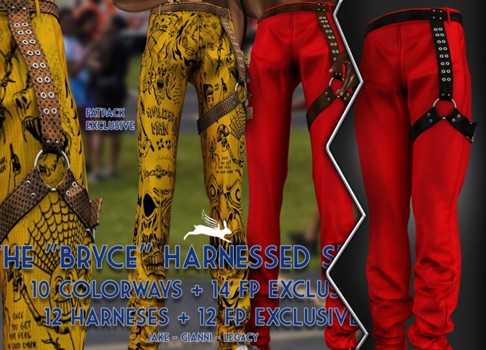 AxH - The "Bryce" Red Harnessed Slacks