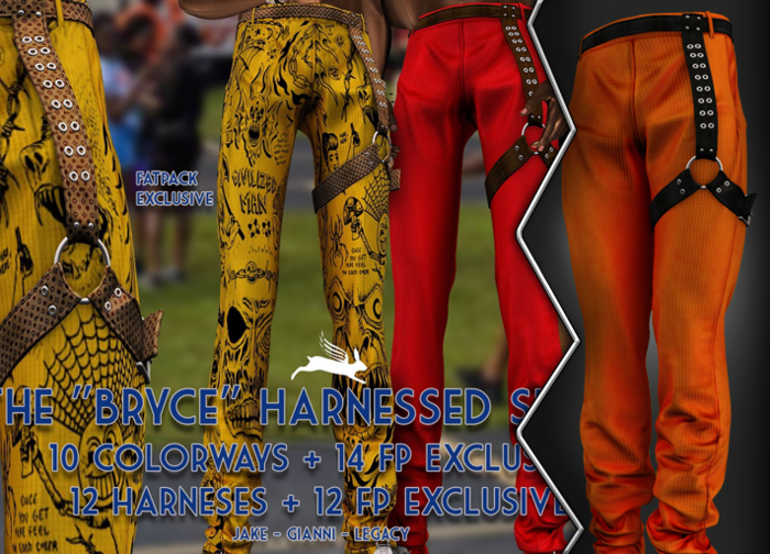 AxH - The "Bryce" Orange Harnessed Slacks