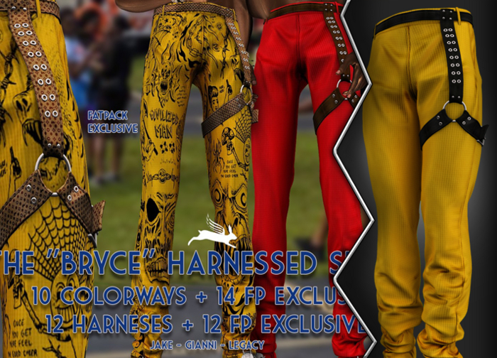 AxH - The "Bryce" Yellow Harnessed Slacks