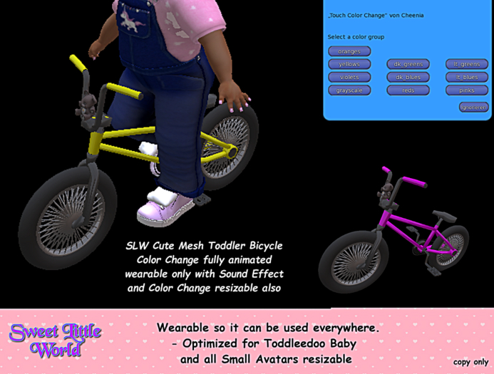 SLW Cute Mesh Toddler Bicycle Color Change