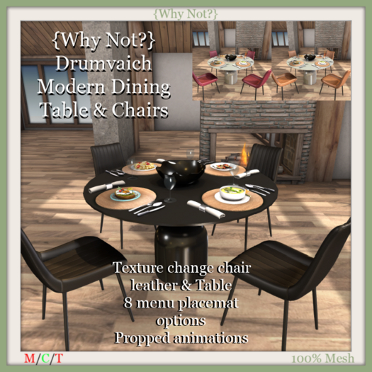 {Why Not?} Drumvaich Modern Dining Table & Chairs-Boxed