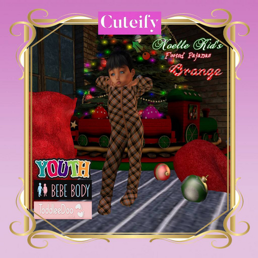 {Cuteify} Noelle footed pajamas (Orange) Gift