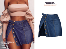 TETRA - Blossom - Denim Skirt (Dark Blue)