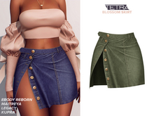 TETRA - Blossom - Denim Skirt (Olive)